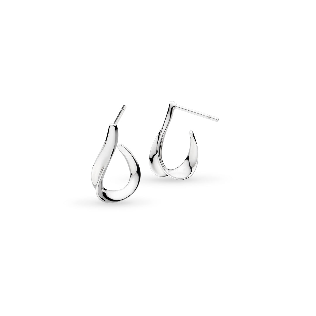 Kit Heath - Serenity Loop Semi Hoop Stud Earrings - Silver