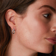 Kit Heath - Serenity Loop Semi Hoop Stud Earrings - Silver
