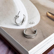 Kit Heath - Serenity Grande Hoop Earrings - Silver