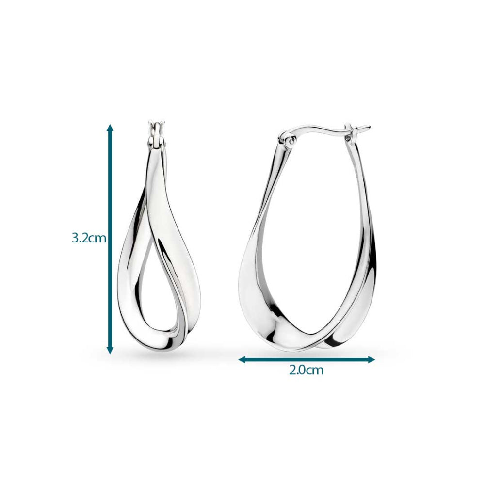Kit Heath - Serenity Loop Grande Hinged Hoop Earrings - Silver
