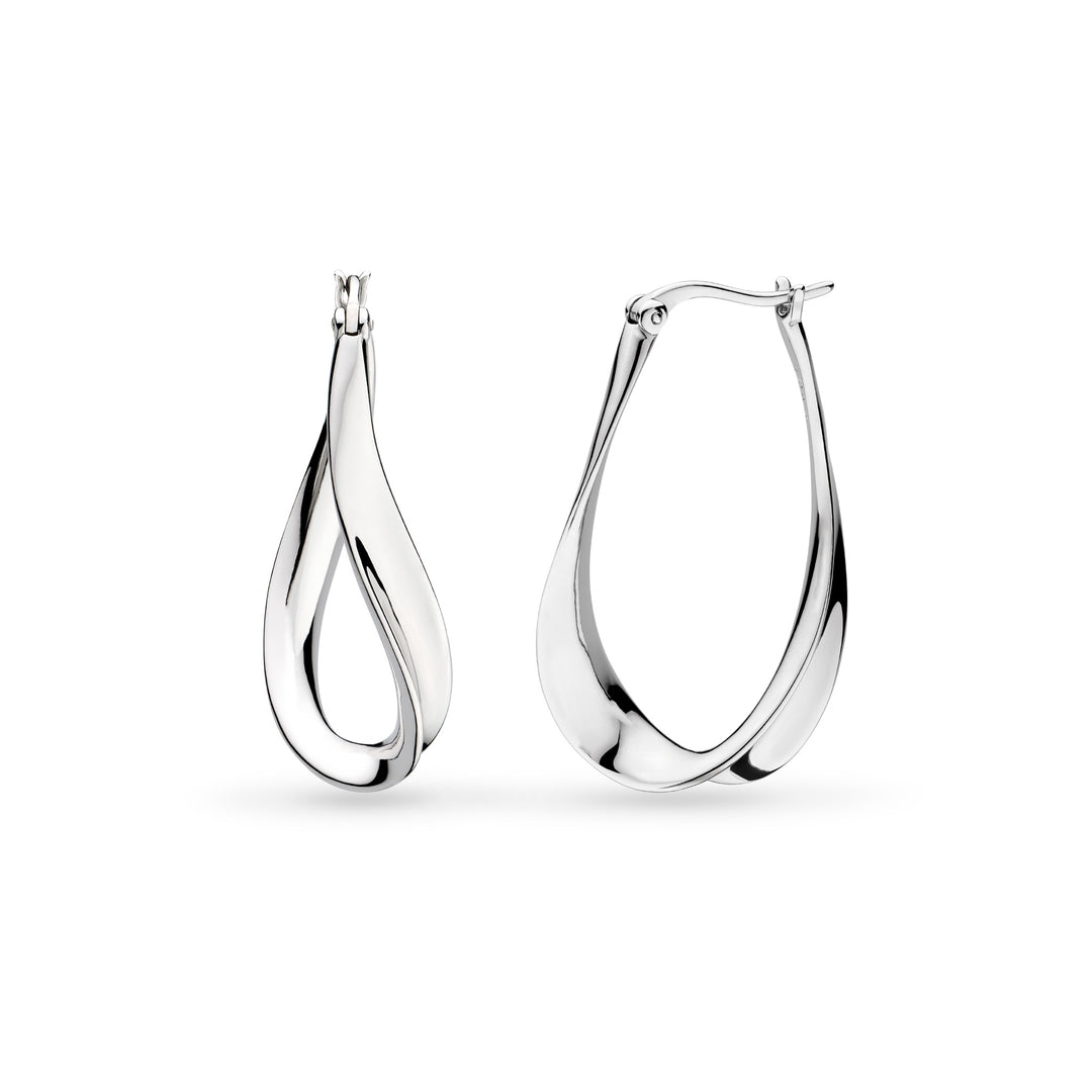 Kit Heath - Serenity Loop Grande Hinged Hoop Earrings - Silver