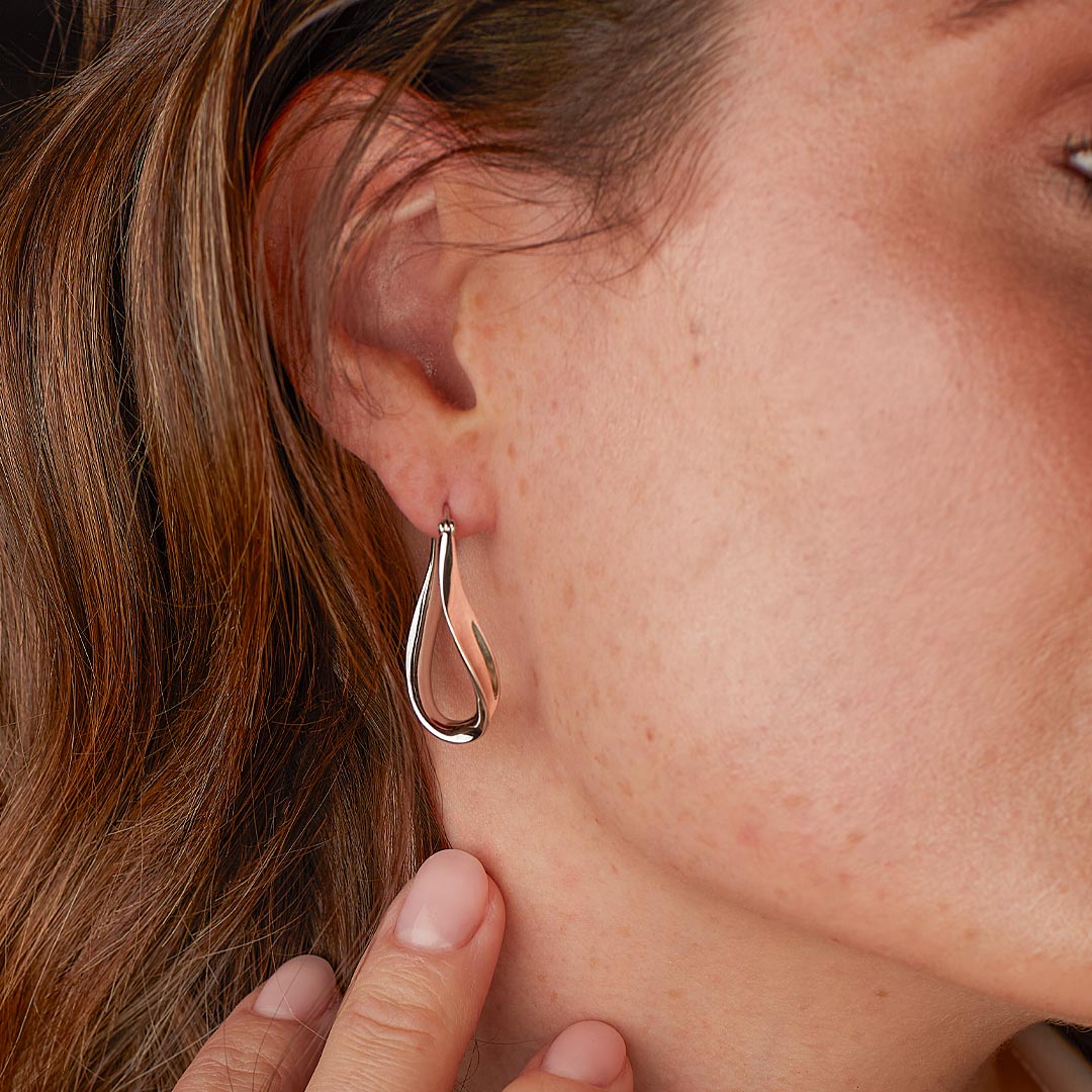 Kit Heath - Serenity Loop Grande Hinged Hoop Earrings - Silver