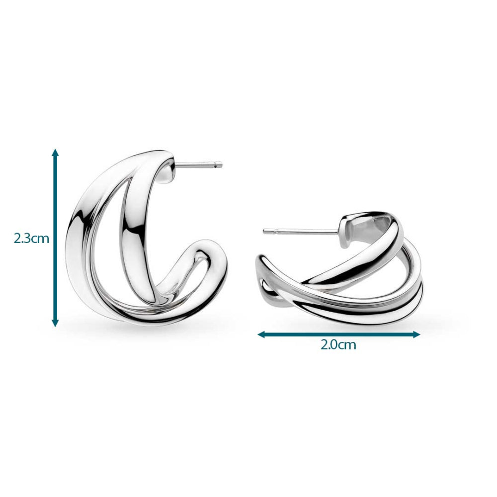 Kit Heath - Serenity Grande Crossover Hoop Earrings - Silver