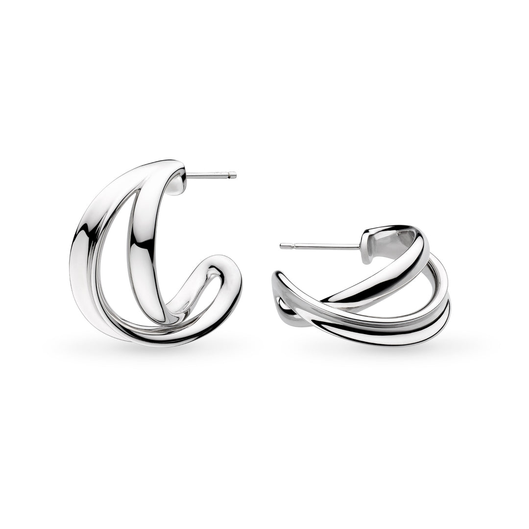 Kit Heath - Serenity Grande Crossover Hoop Earrings - Silver