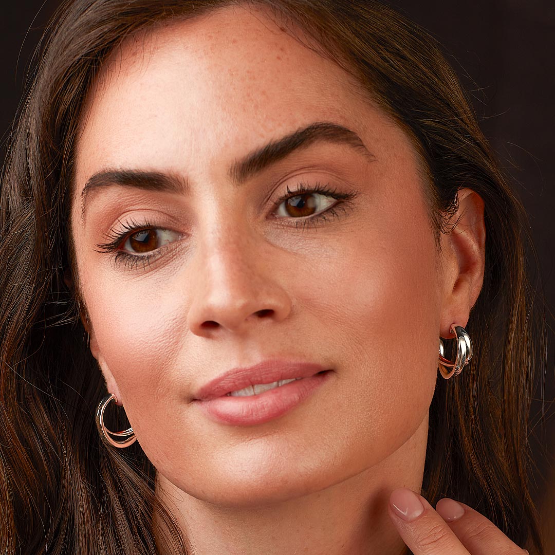 Kit Heath - Serenity Grande Crossover Hoop Earrings - Silver