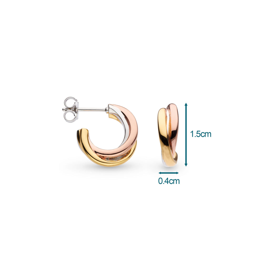 Kit Heath - Bevel Trilogy Golds Hoop Earrings - Gold