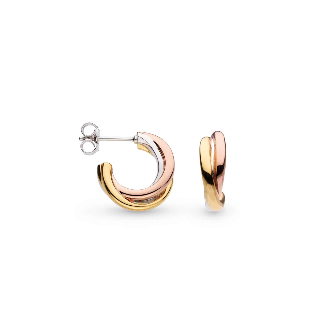 Kit Heath - Bevel Trilogy Golds Hoop Earrings - Gold