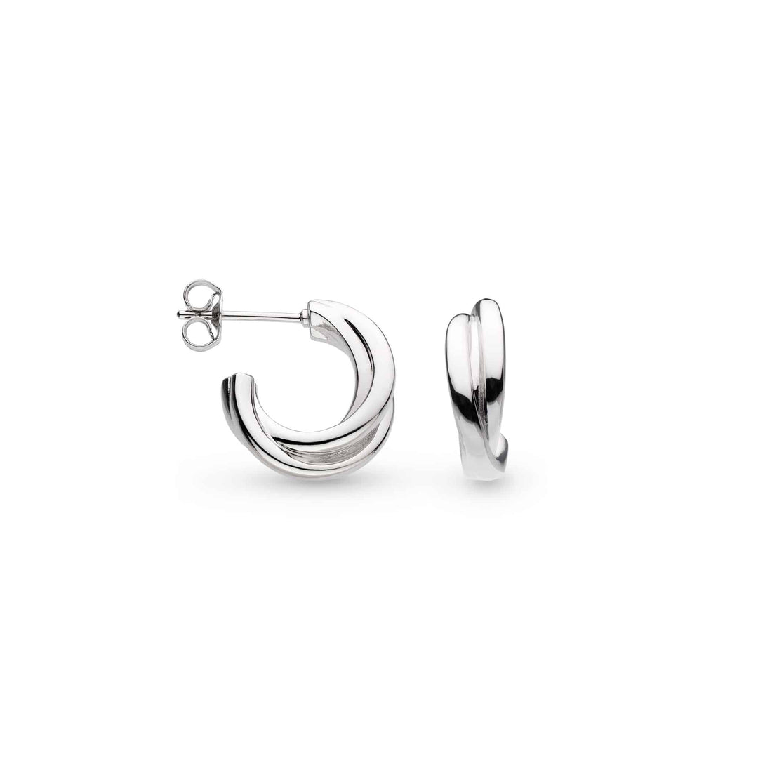 Kit Heath - Bevel Trilogy Hoop Earrings - Silver