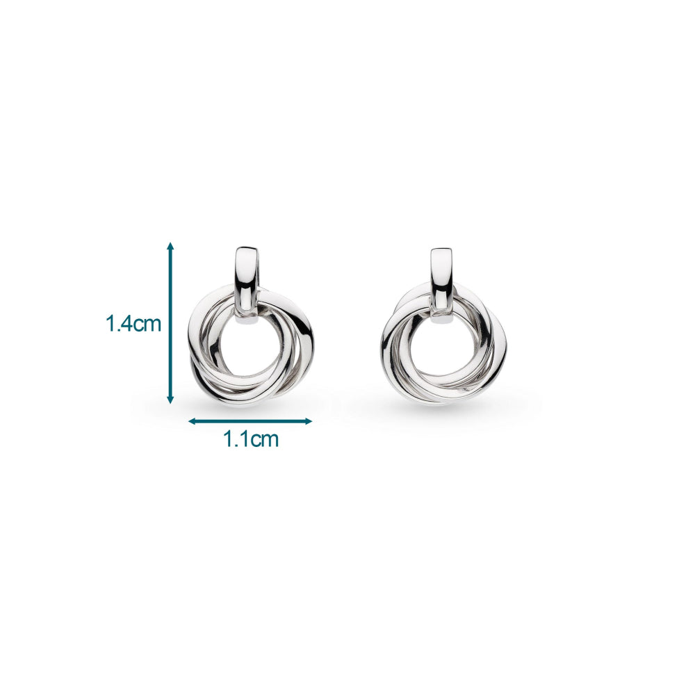 Kit Heath - Bevel Trilogy Drop Stud Earrings - Silver