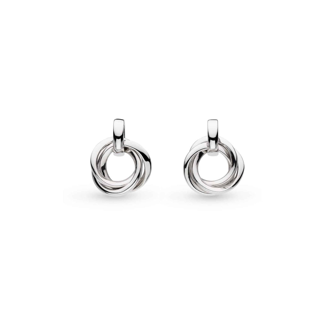 Kit Heath - Bevel Trilogy Drop Stud Earrings - Silver