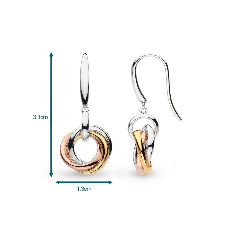 Kit Heath - Bevel Trilogy Drop Earrings - Silver