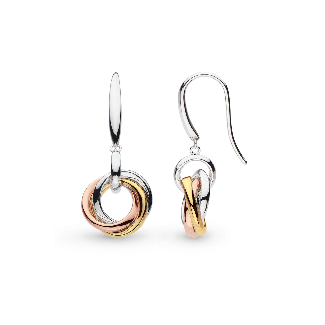 Kit Heath - Bevel Trilogy Drop Earrings - Silver
