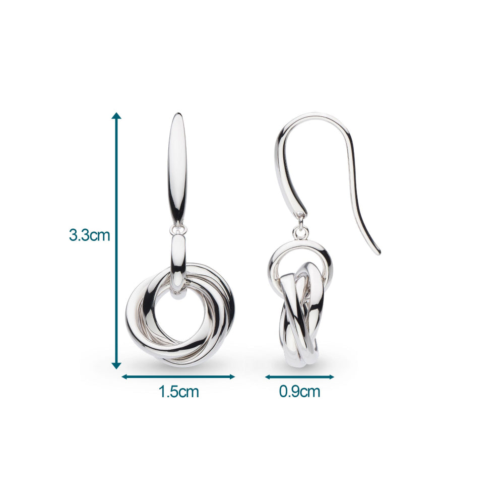 Kit Heath - Bevel Trilogy Link Drop Earrings - Silver