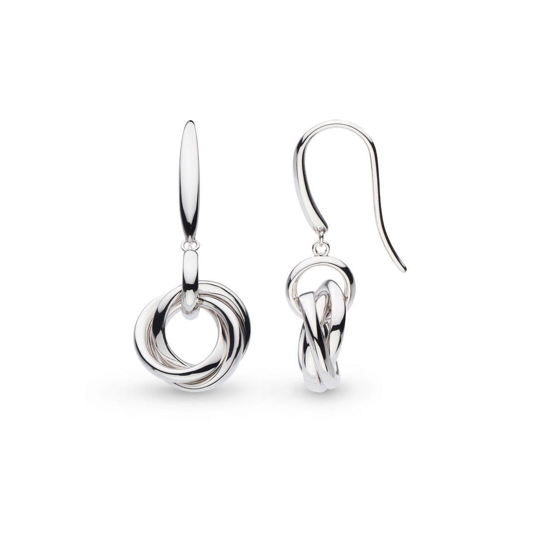 Kit Heath - Bevel Trilogy Link Drop Earrings - Silver