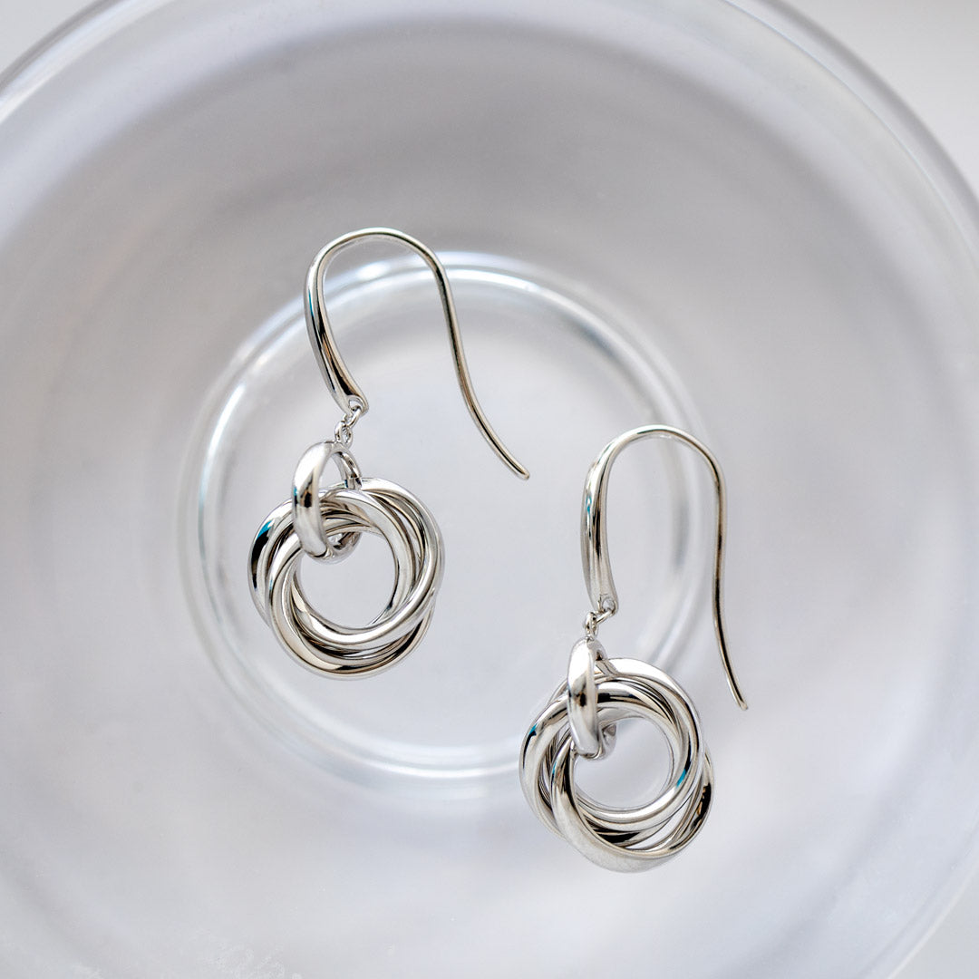 Kit Heath - Bevel Trilogy Link Drop Earrings - Silver