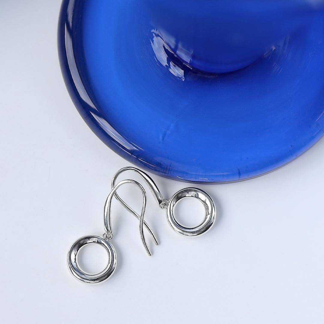 Kit Heath - Bevel Cirque Drop Earrings - Silver