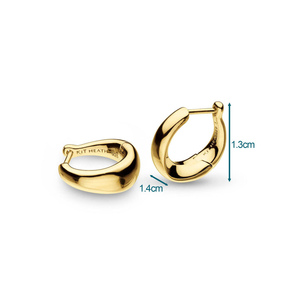 Kit Heath - Bevel Cirque Golden Small Hinged Huggie Hoop Earrings - Gold