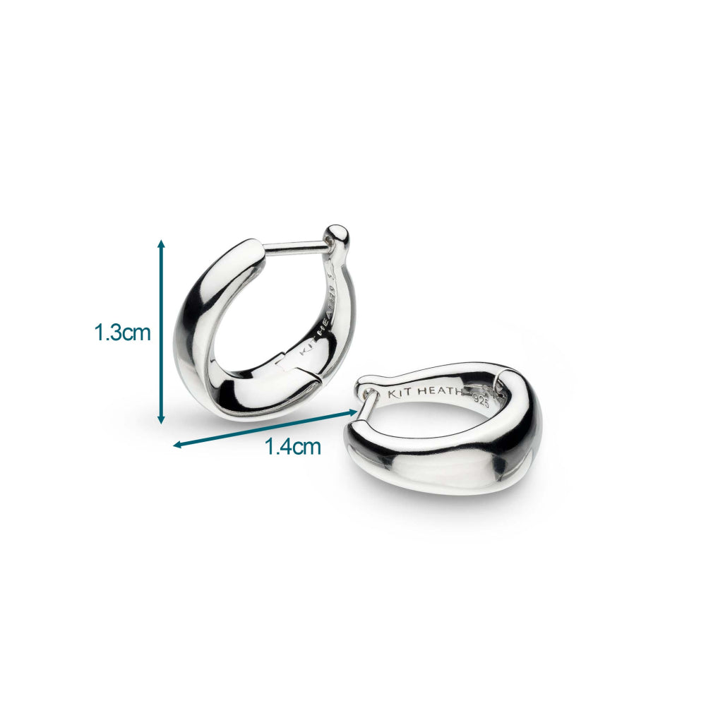 Kit Heath - Bevel Cirque Small Hinged Huggie Hoop Earrings - Silver