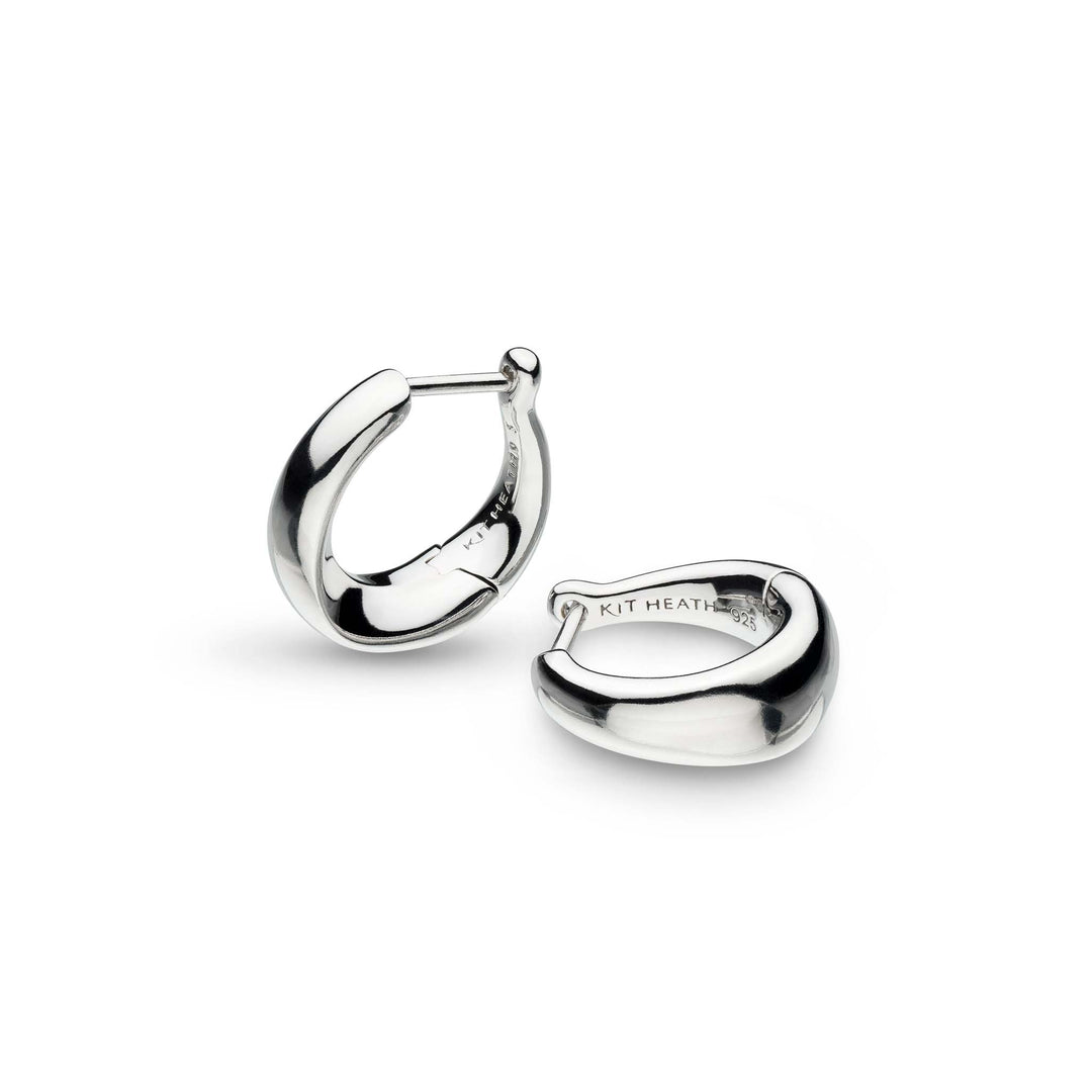 Kit Heath - Bevel Cirque Small Hinged Huggie Hoop Earrings - Silver