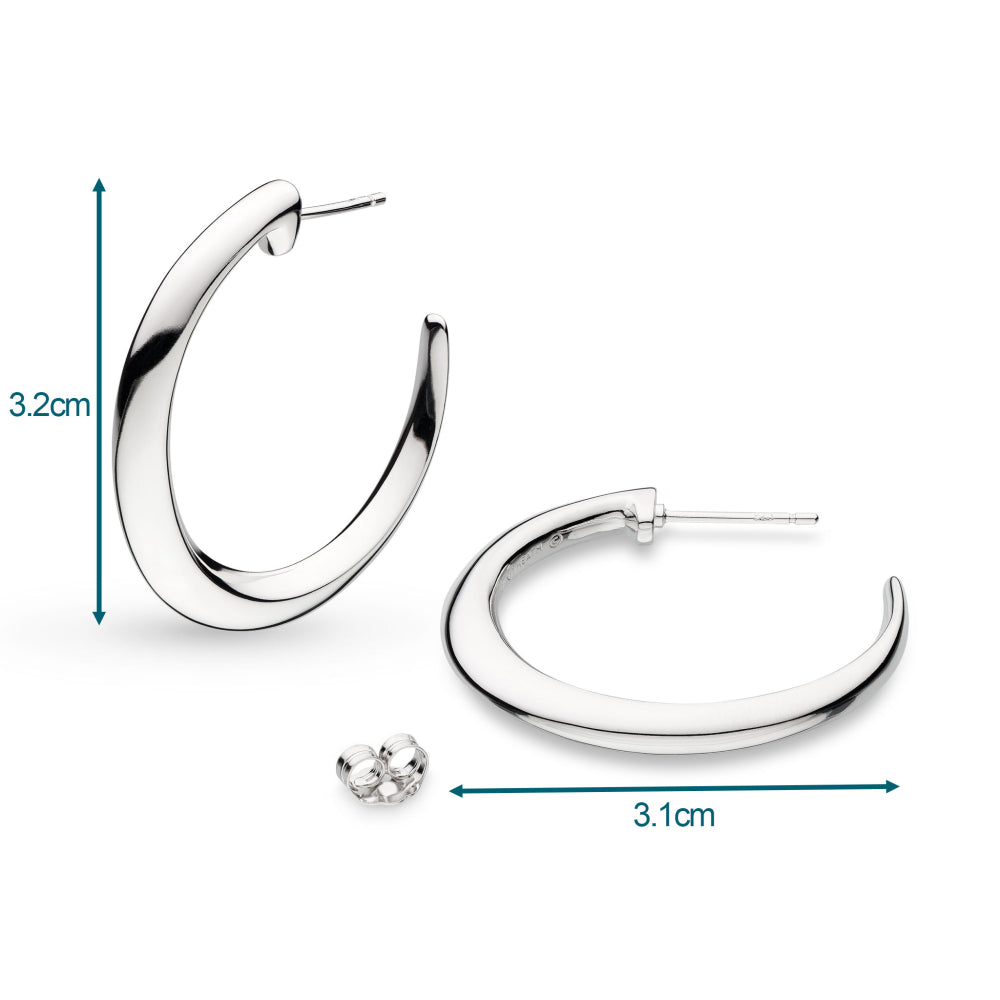 Kit Heath - Bevel Cirque Grande Hoop Earrings - Silver