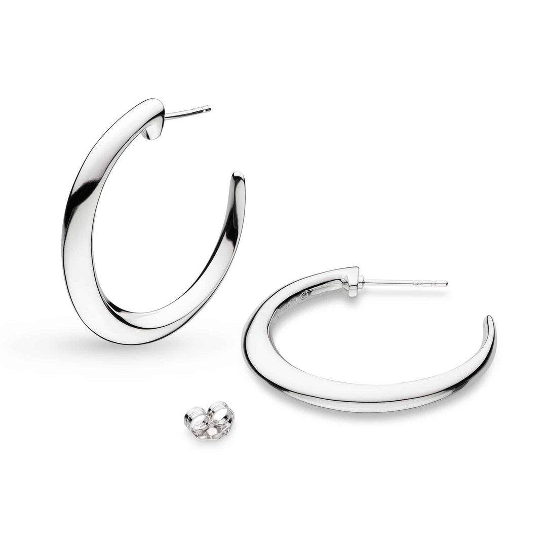 Kit Heath - Bevel Cirque Grande Hoop Earrings - Silver