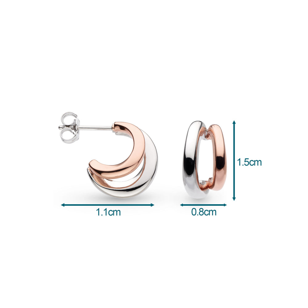 Kit Heath - Bevel Cirque Link Blush Twin Hoop Earrings - Silver