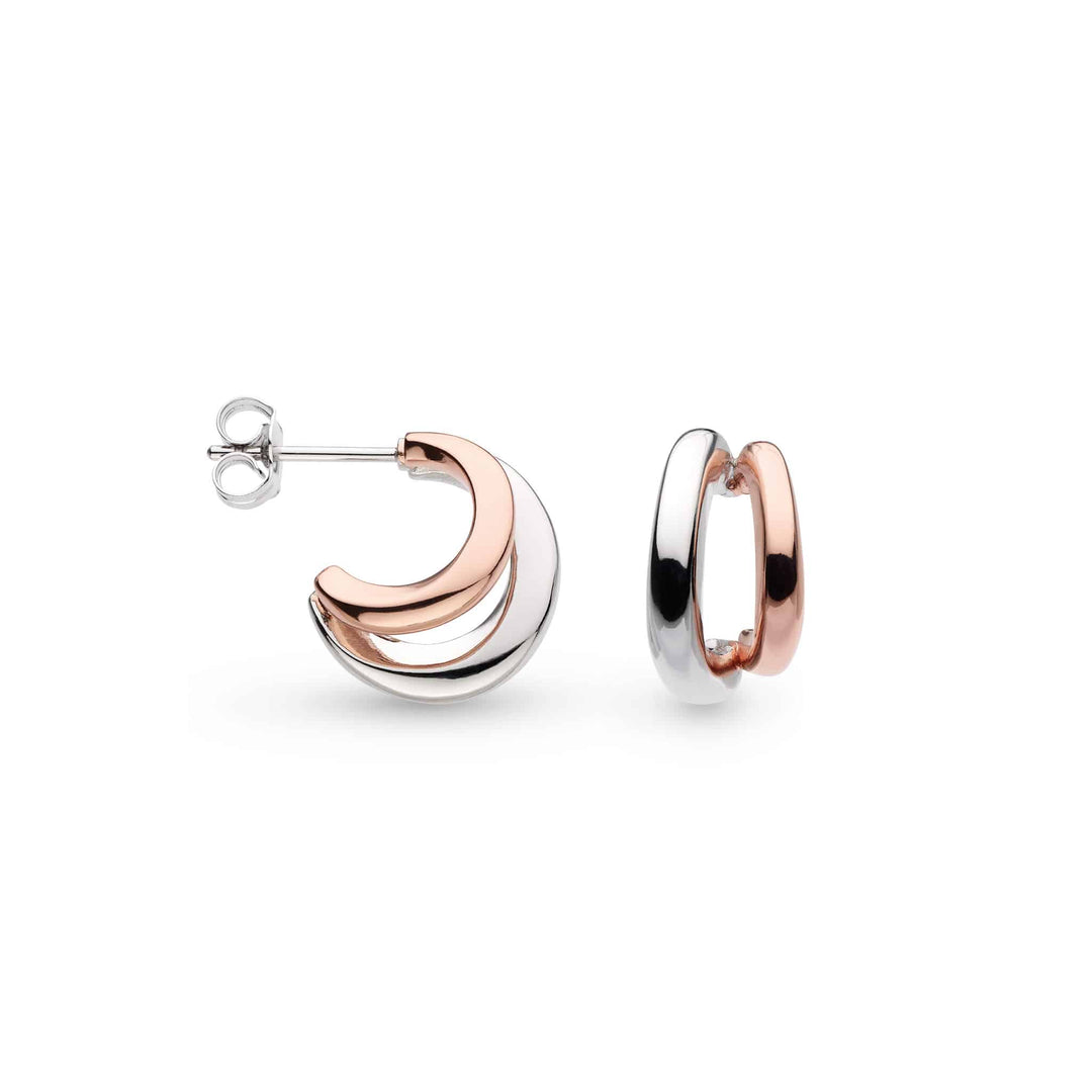 Kit Heath - Bevel Cirque Link Blush Twin Hoop Earrings - Silver