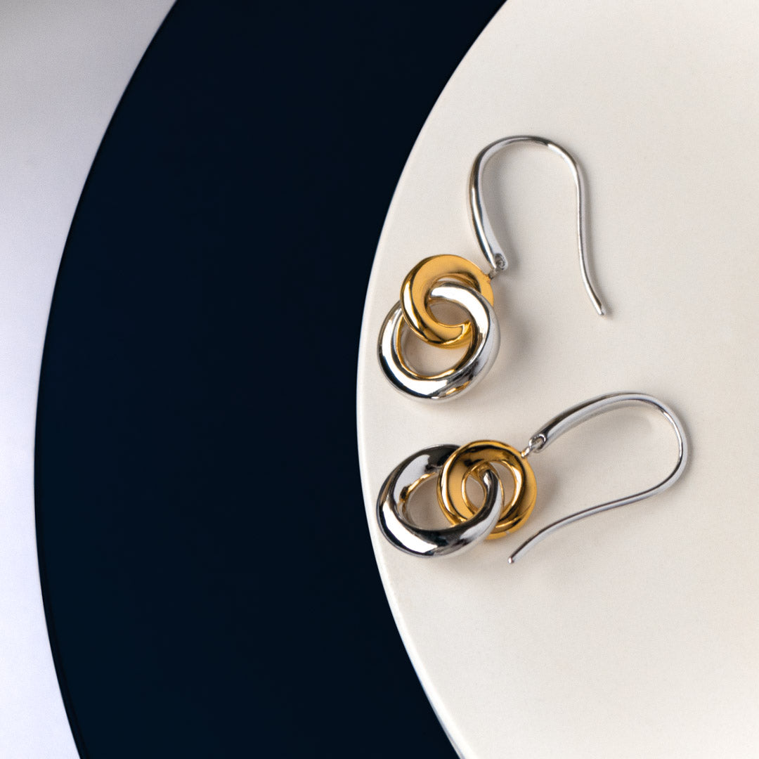 Kit Heath - Bevel Cirque Link Golden Drop Earrings - Gold