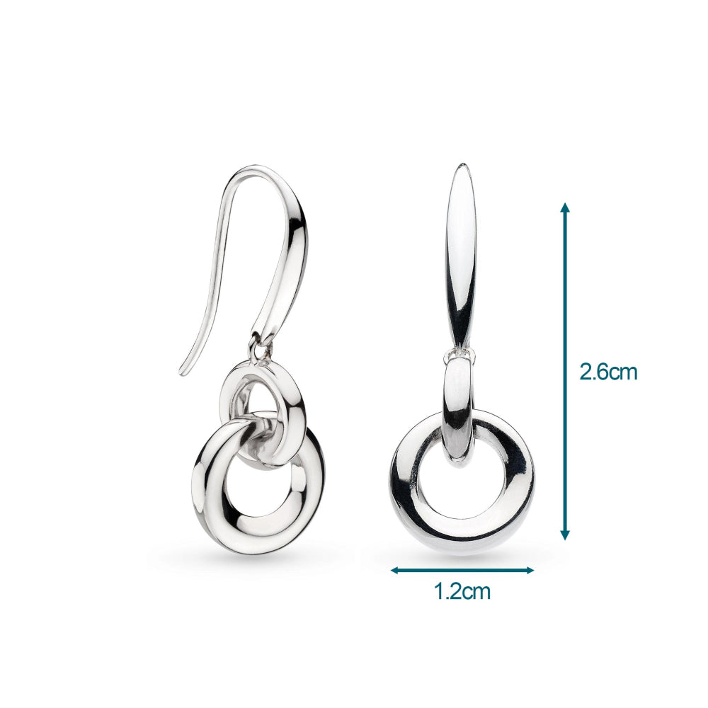 Kit Heath - Bevel Cirque Link Drop Earrings - Silver