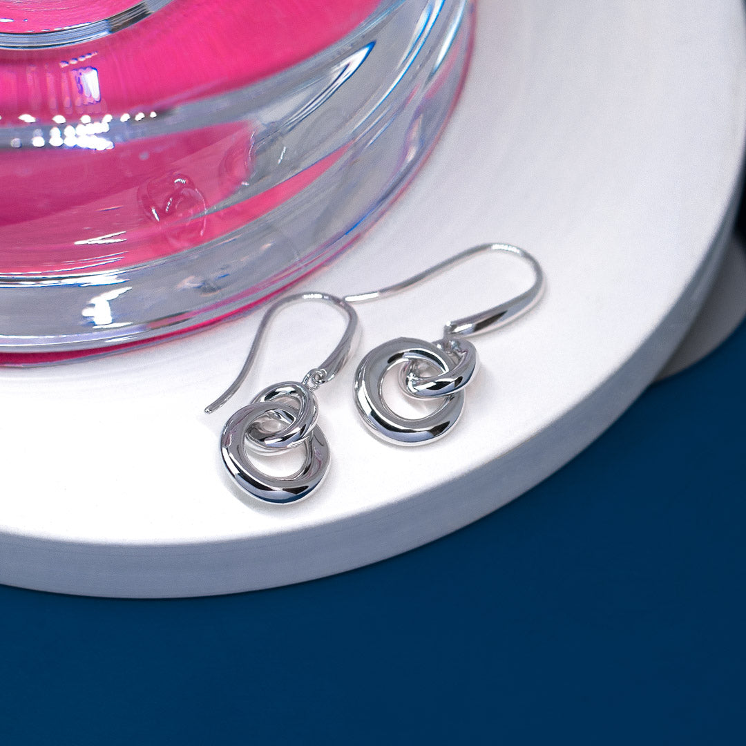 Kit Heath - Bevel Cirque Link Drop Earrings - Silver
