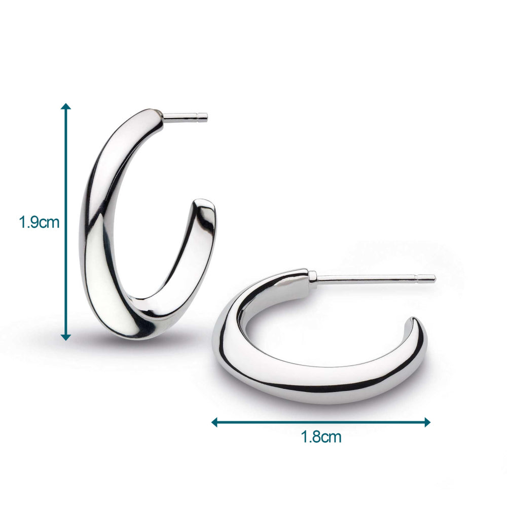 Kit Heath - Bevel Cirque Midi Hoop Earrings - Silver