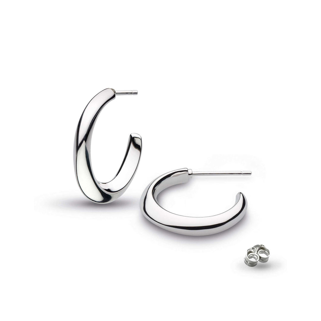Kit Heath - Bevel Cirque Midi Hoop Earrings - Silver
