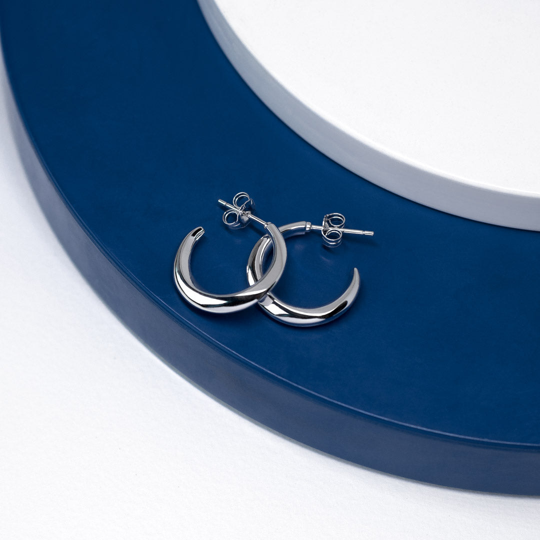 Kit Heath - Bevel Cirque Midi Hoop Earrings - Silver