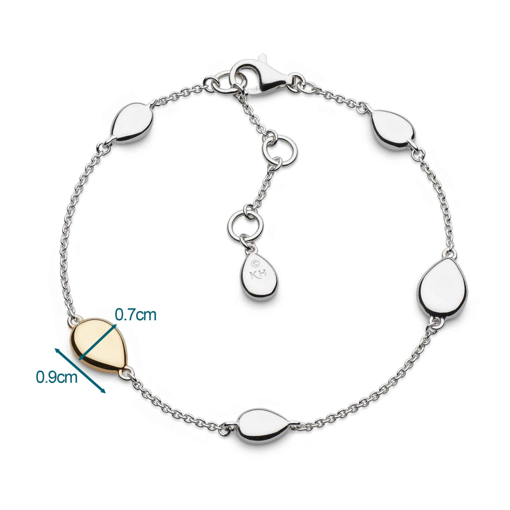 Kit Heath - Coast Pebble Golden Station Bracelet - Silver