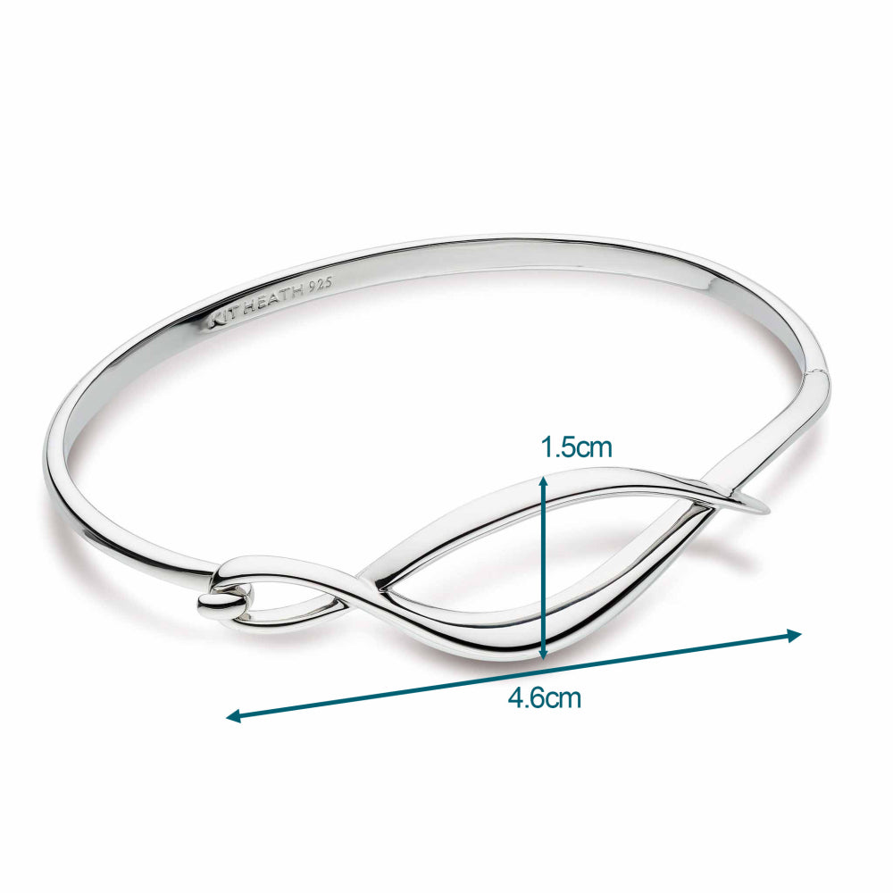 Kit Heath - Entwine Twine Twist Hinged Bangle - Silver