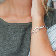 Kit Heath - Entwine Twine Twist Hinged Bangle - Silver