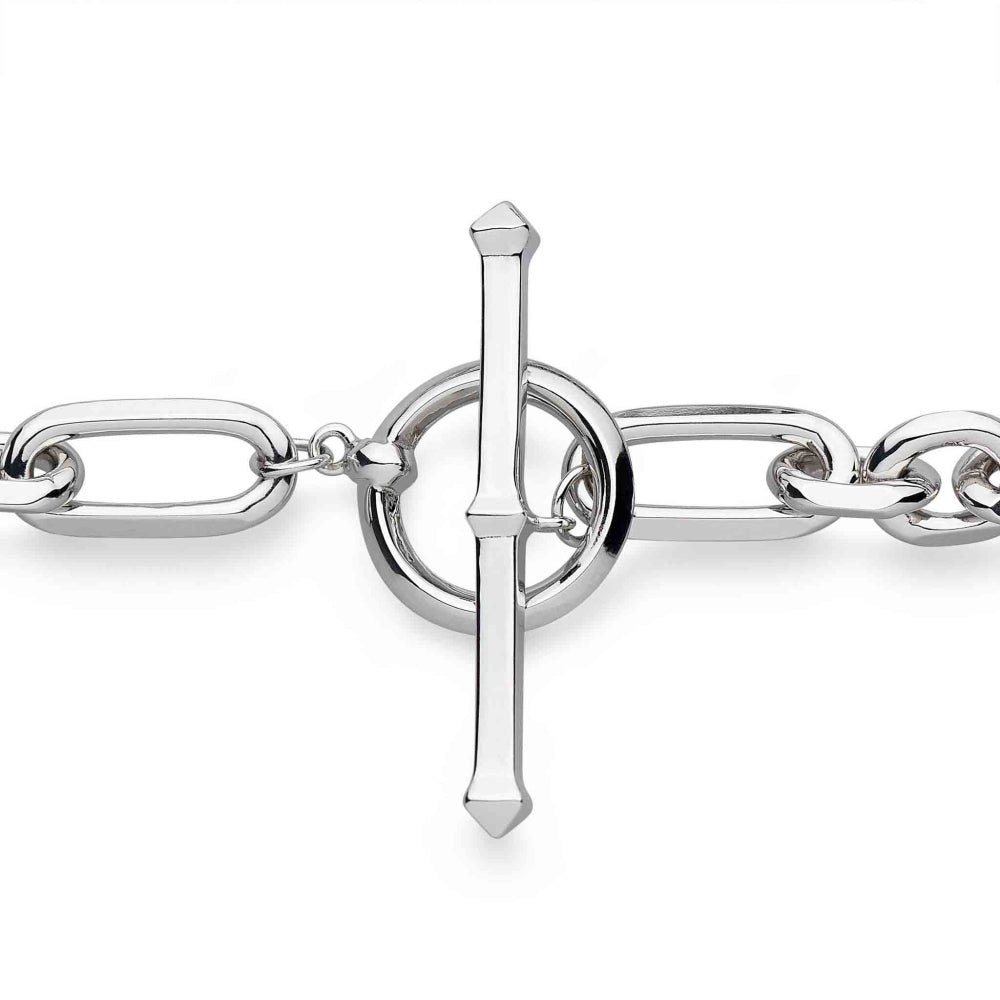 Kit Heath - Revival Figaro Chain Link T-bar Bracelet - Silver
