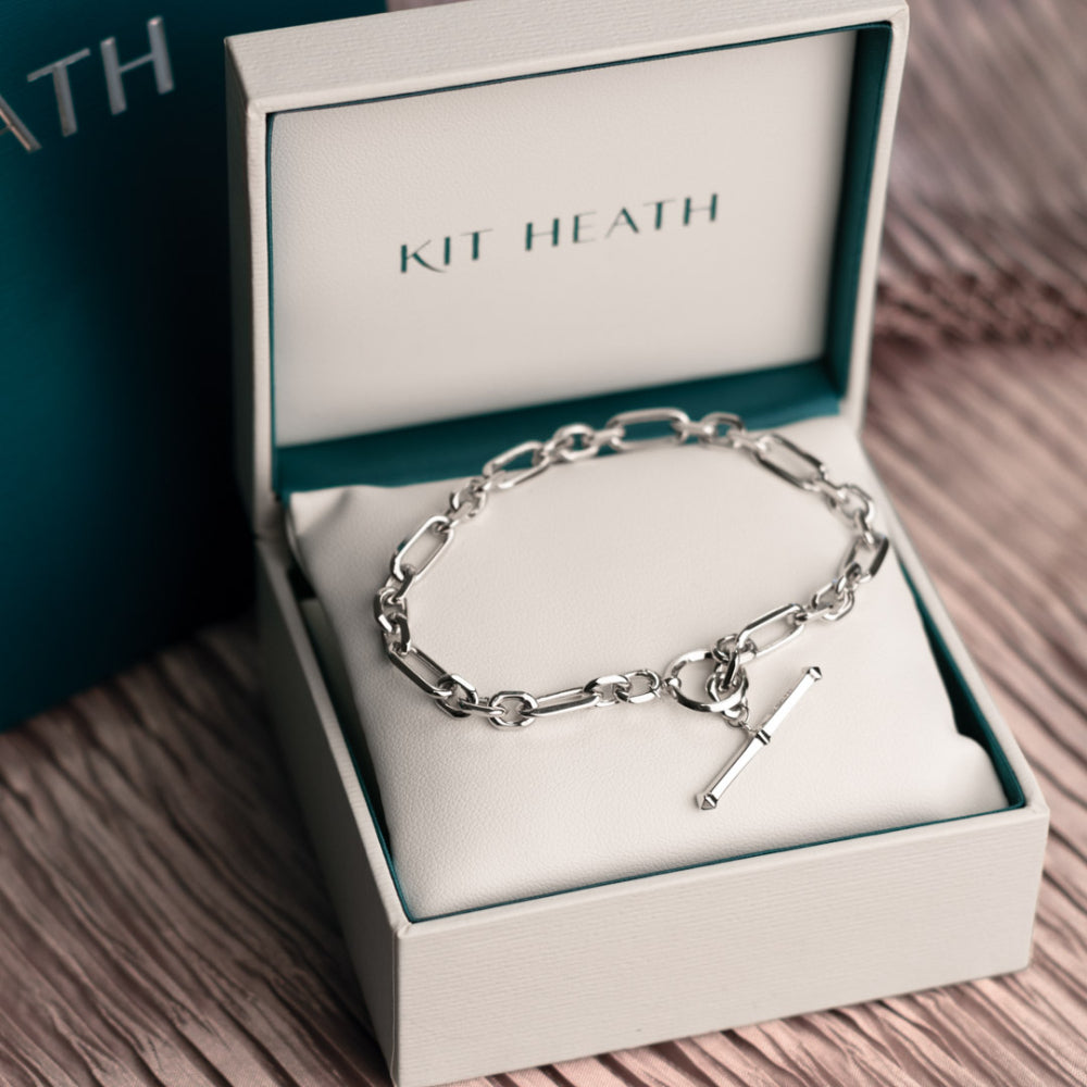 Kit Heath - Revival Figaro Chain Link T-bar Bracelet - Silver