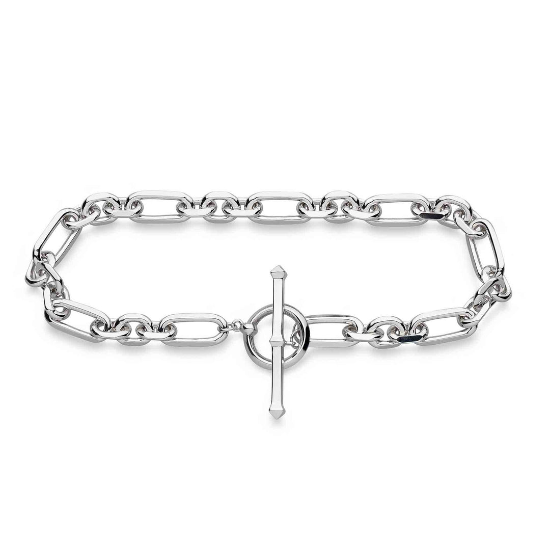Kit Heath - Revival Figaro Chain Link T-bar Bracelet - Silver