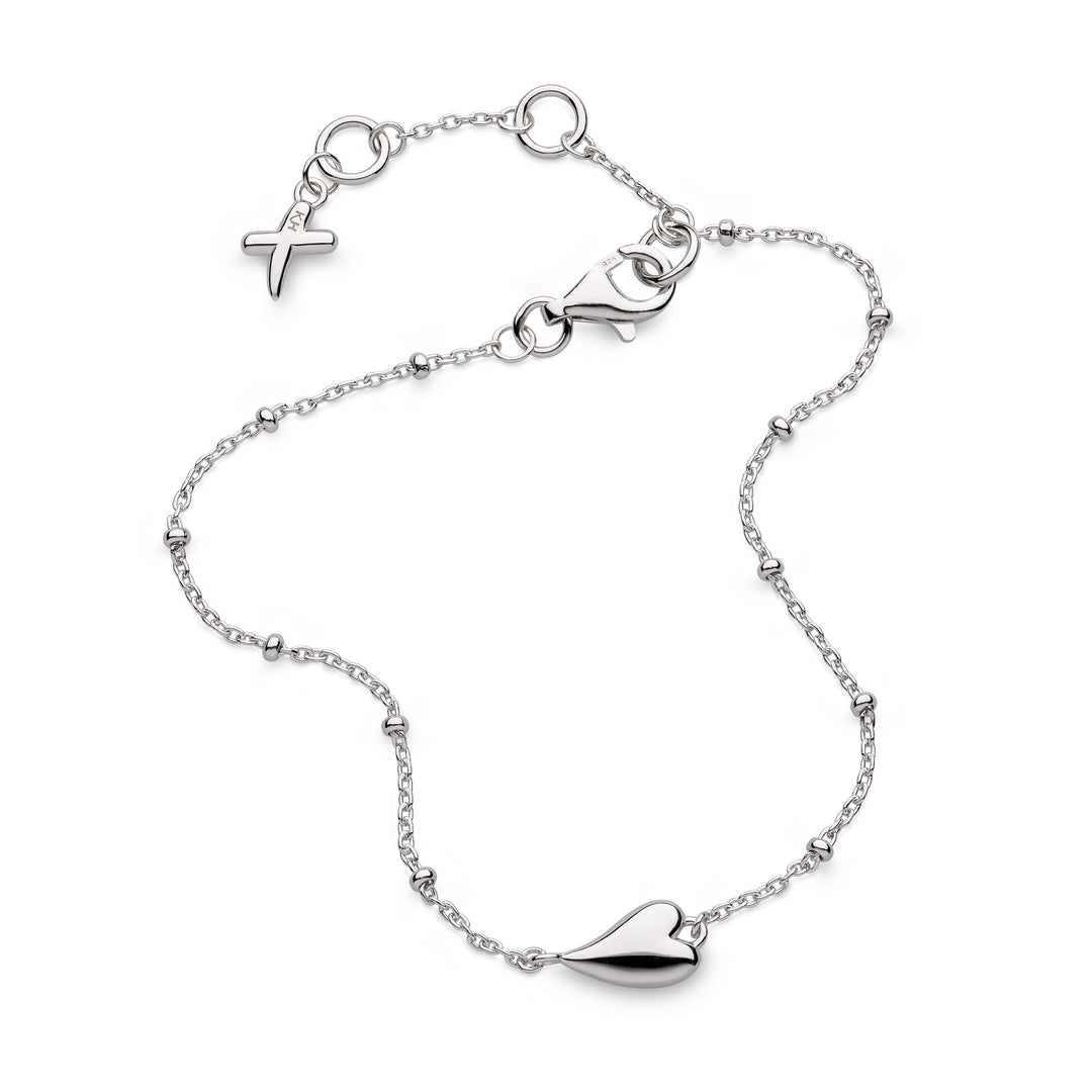 Kit Heath - Desire Kiss Mini Heart Ball Chain Bracelet - Silver