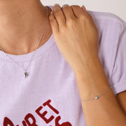 Kit Heath - Desire Kiss Mini Heart Ball Chain Bracelet - Silver