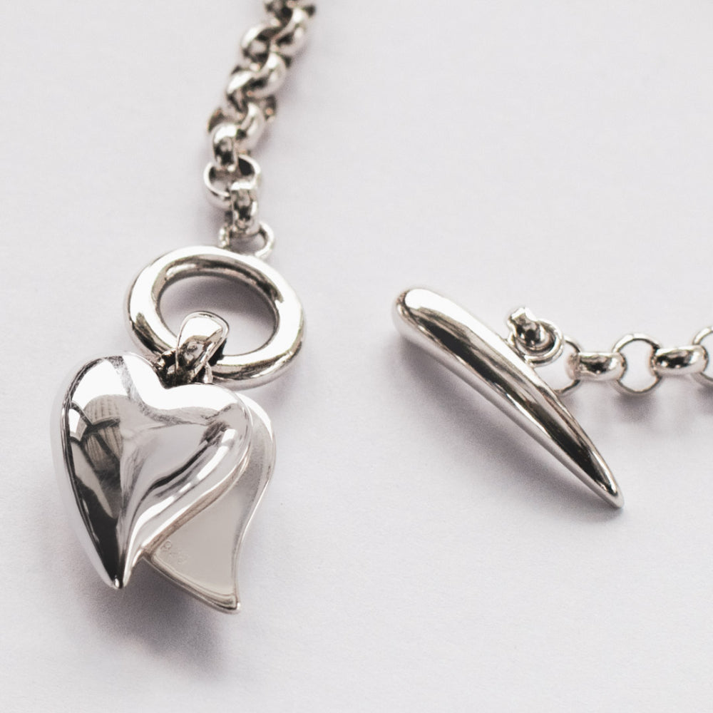 Kit Heath - Desire Love Duet Heart T-Bar Bracelet - Silver