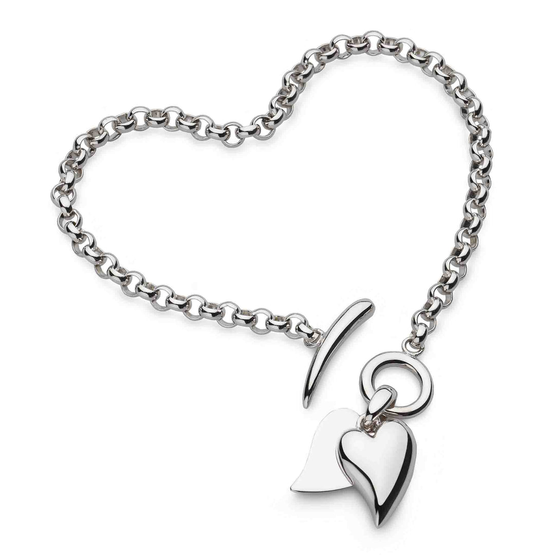 Kit Heath - Desire Love Duet Heart T-Bar Bracelet - Silver