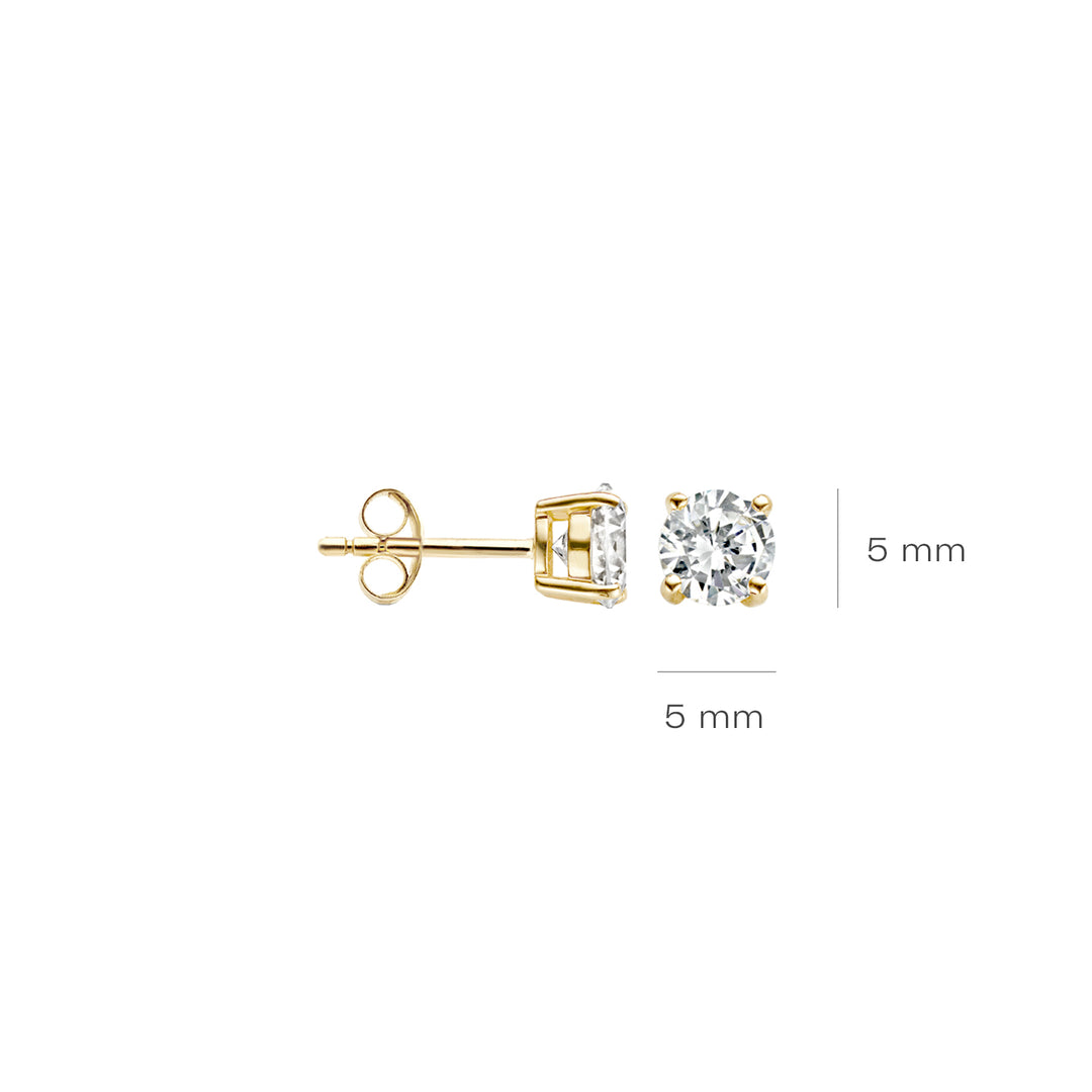 Blush - 5mm Solitaire Earrings - 14kt Yellow Gold
