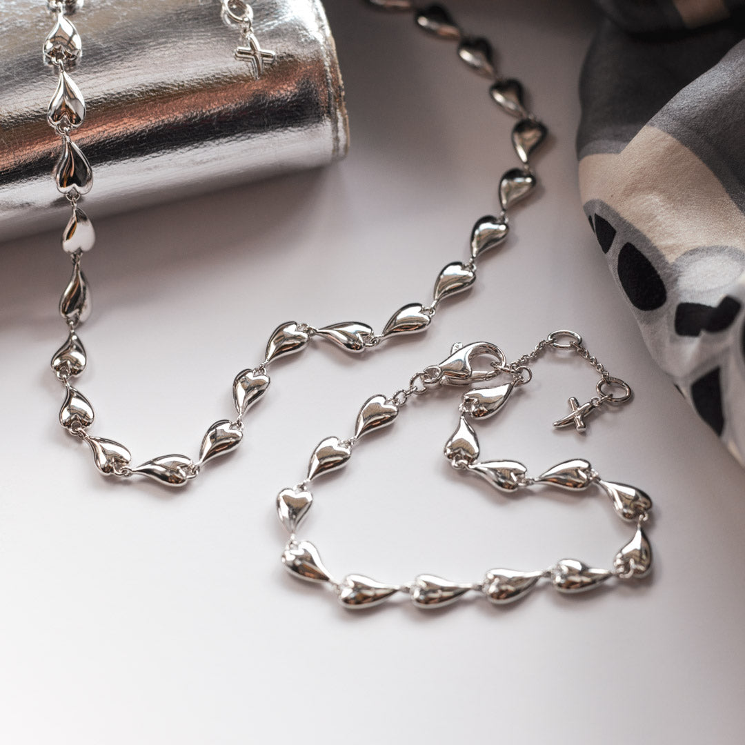 Kit Heath - Desire Kiss Linking Hearts Bracelet - Silver