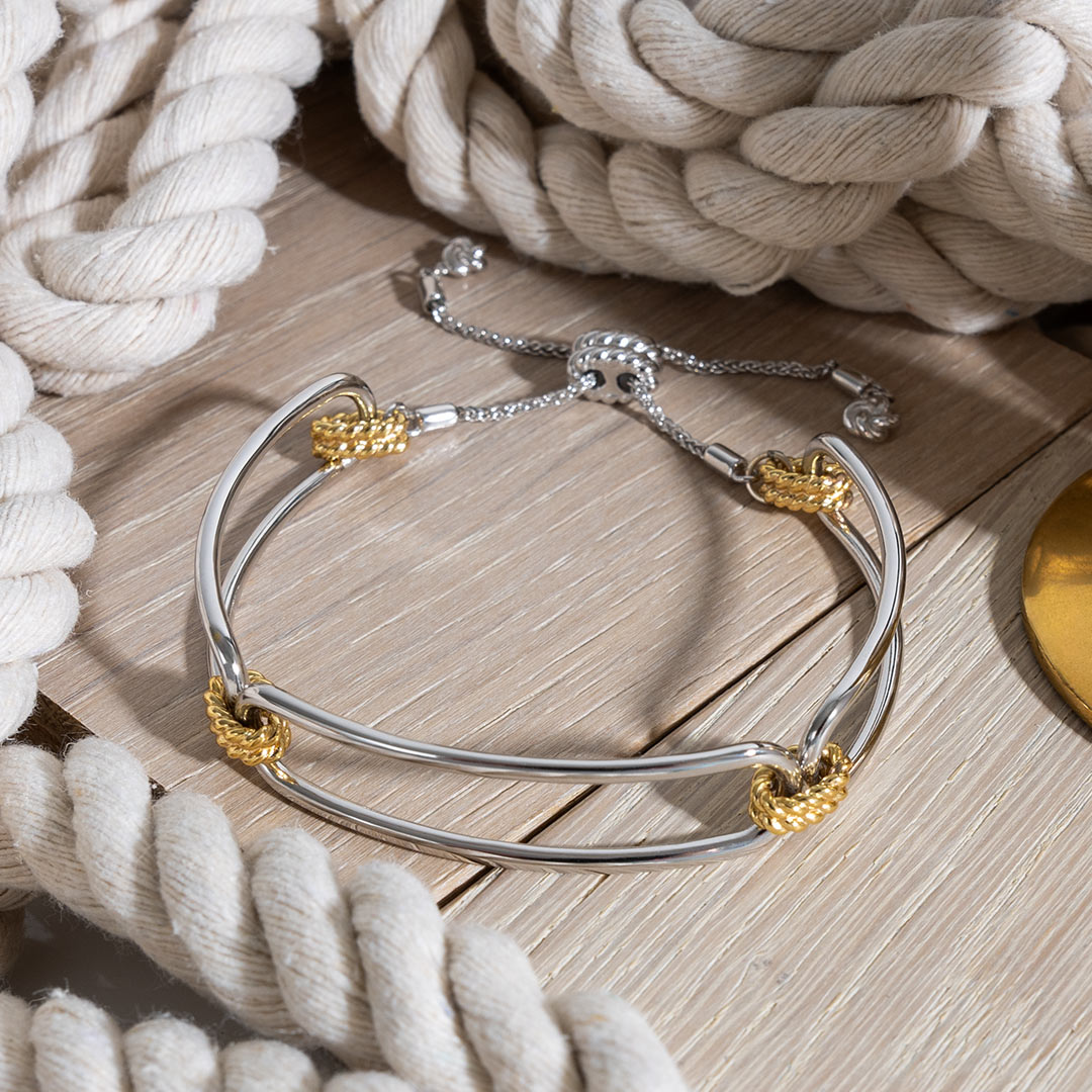 Kit Heath - Marina Rope Bar Link Golden Toggle Bracelet - Gold