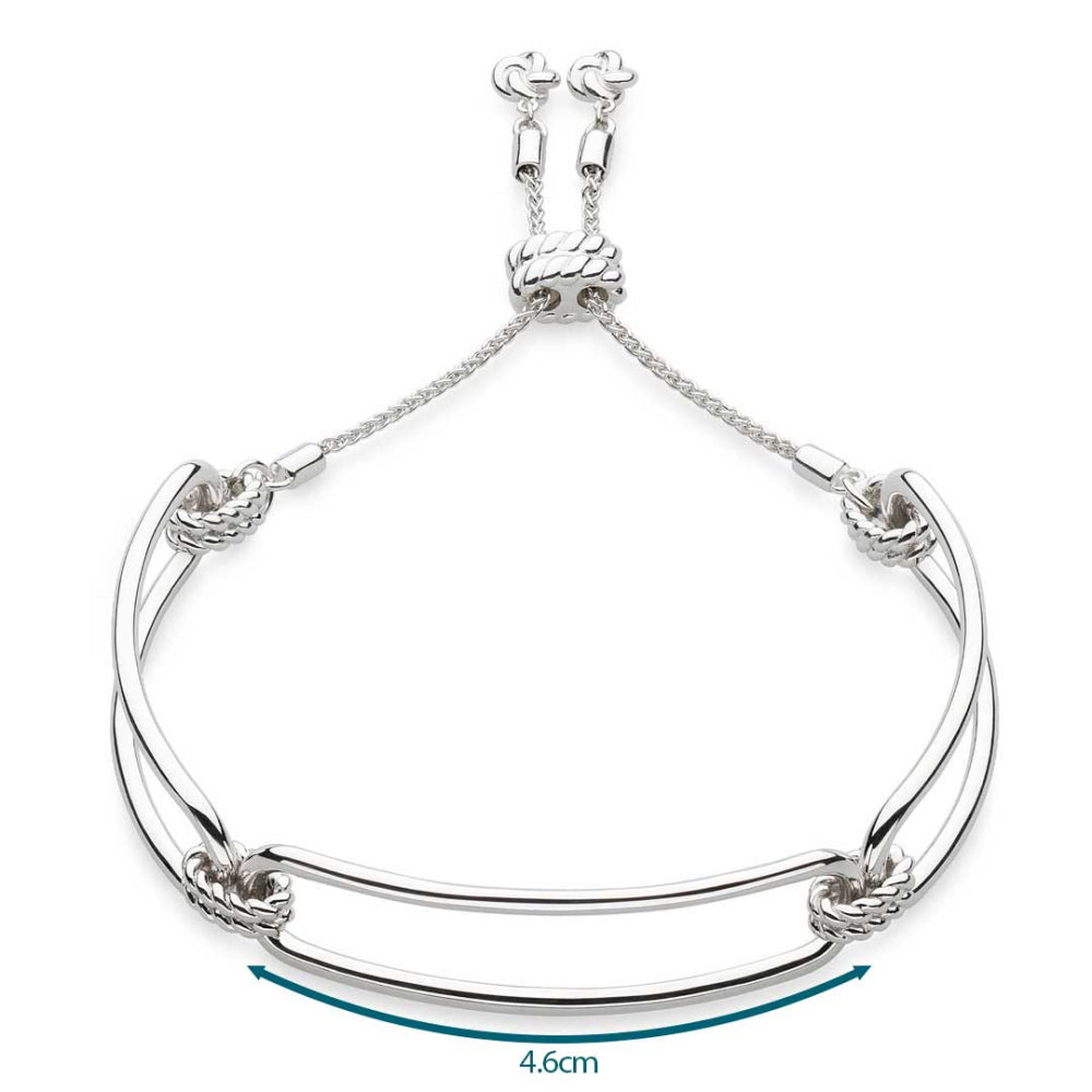 Kit Heath - Marina Rope Bar Link Toggle Bracelet - Silver