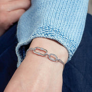 Kit Heath - Marina Rope Link Duo Grande Twin Chain Slider Bracelet - Silver
