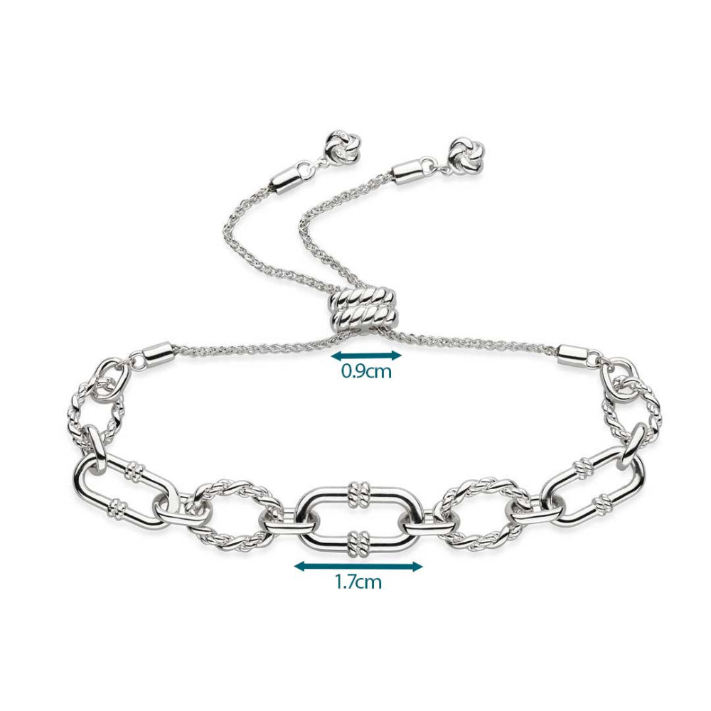 Kit Heath - Marina Rope Link Duo Graduated Toggle Bracelet - Silver