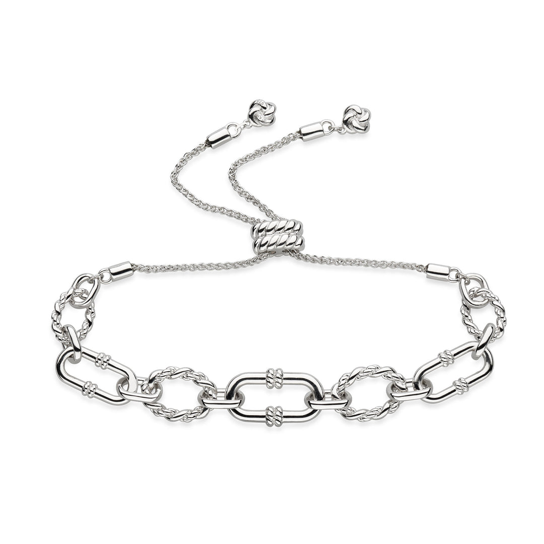 Kit Heath - Marina Rope Link Duo Graduated Toggle Bracelet - Silver